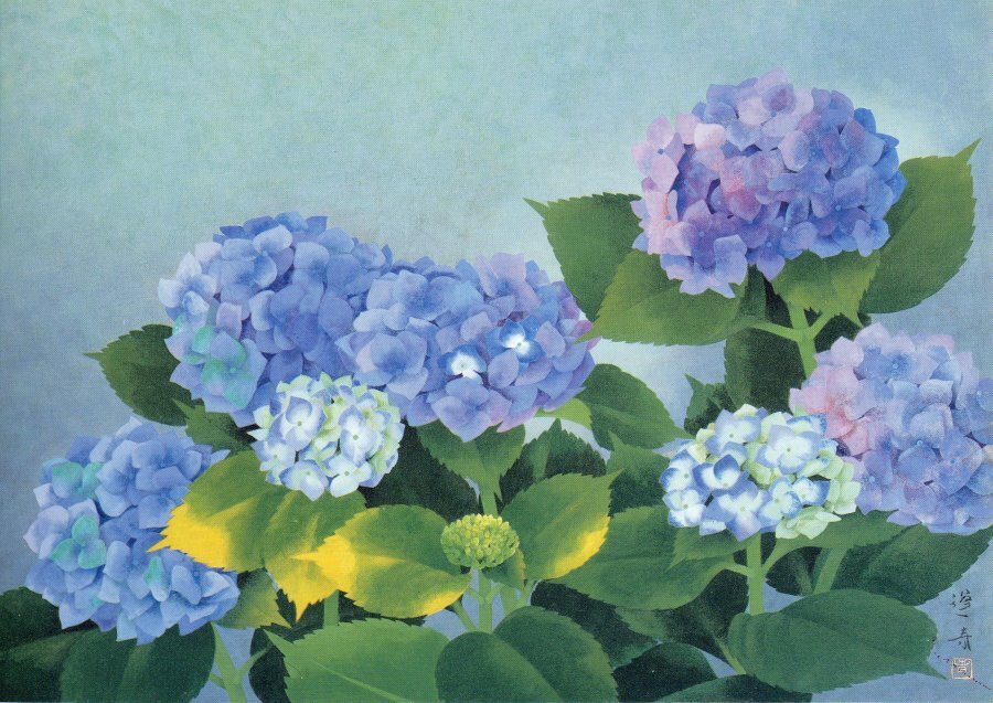 山口蓬春の描いた花菖蒲と紫陽花: Hearts and Numbers